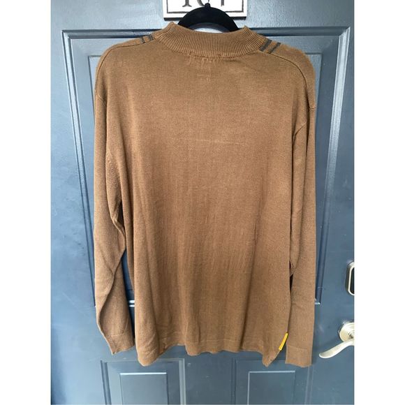Stacy Adams Brown Cream Gray Stripe Acrylic Sweater Men's Size Large - Picture 5 of 11